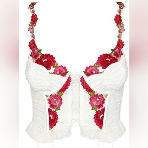 For love and lemons v-day floral embroidery Size M